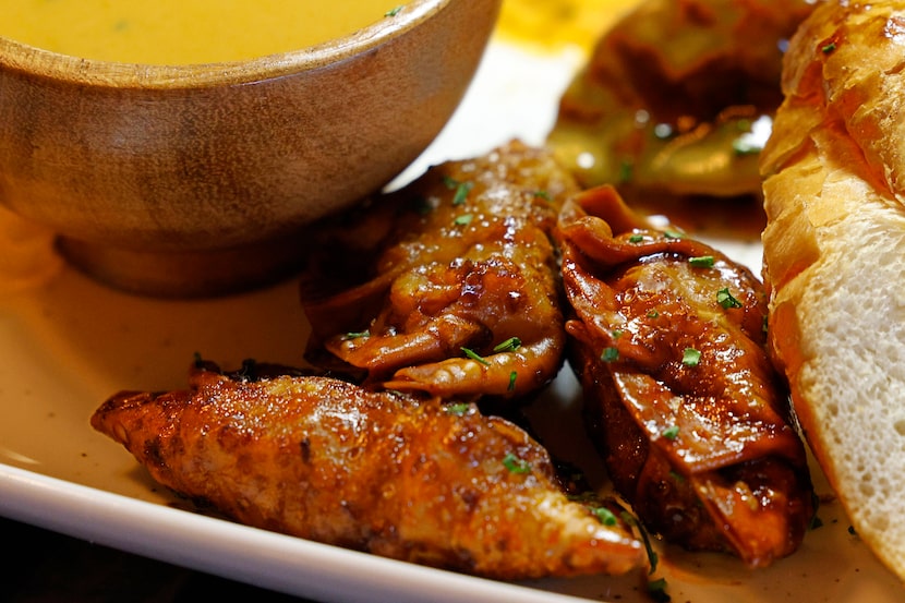 Coastal BBQ Shrimp Pot Stickers are seen at InSo, club, kitchen and  bar, Wednesday, March...