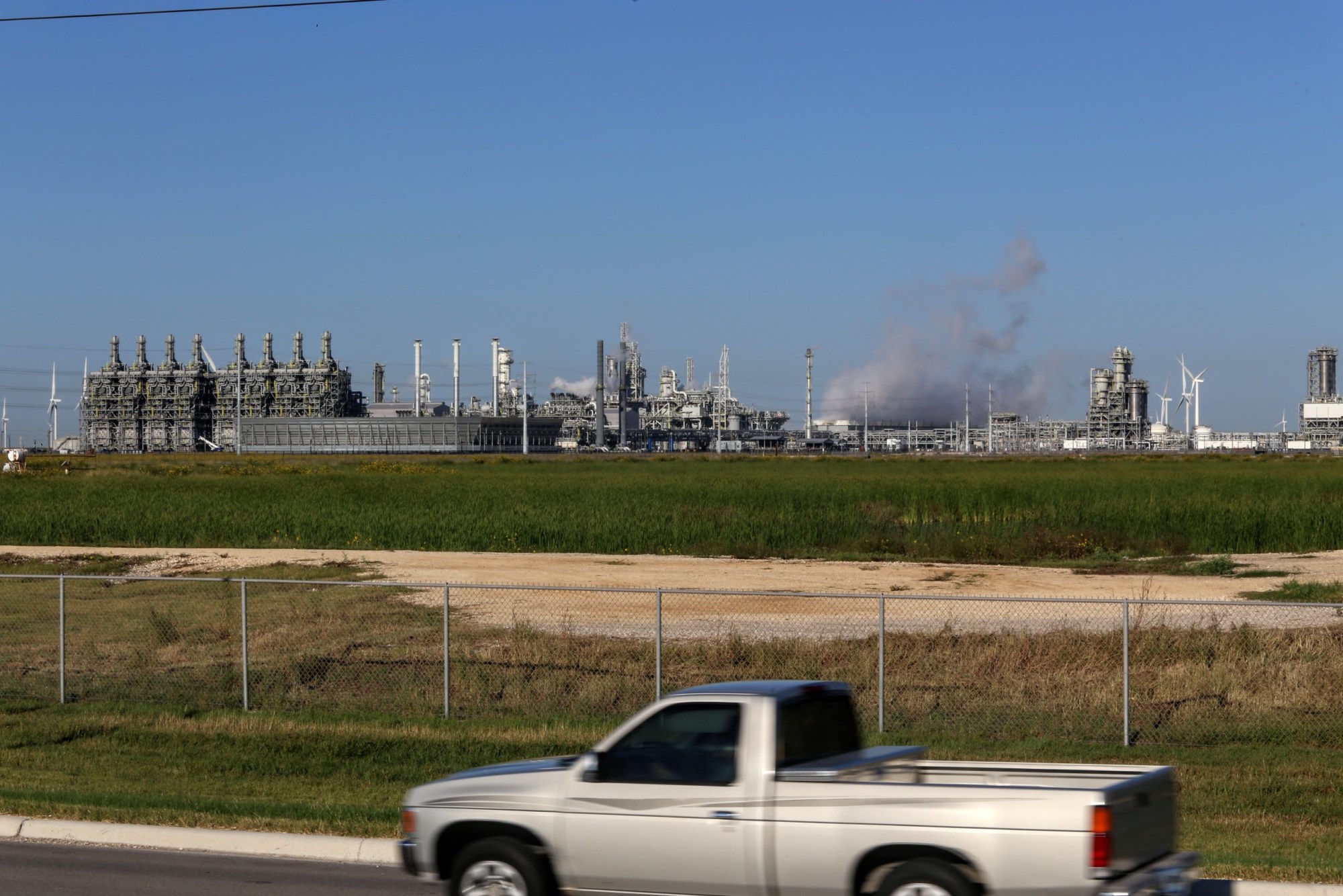 Gulf Coast Growth Ventures, a $10 billion plastic plant built by Exxon and SABIC, started operations this year on 1,300 acres of previously undeveloped land in San Patricio County, across the bay from Corpus Christi. At full capacity, it will consume 25 million gallons of drinking-quality water per day.