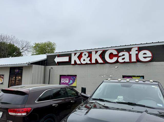 K & K Cafe in White Settlement, Texas, serves breakfast and lunch next door to a 75-year-old roller skating rink.
