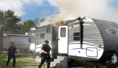 Fire damages trailer home in Port Aransas