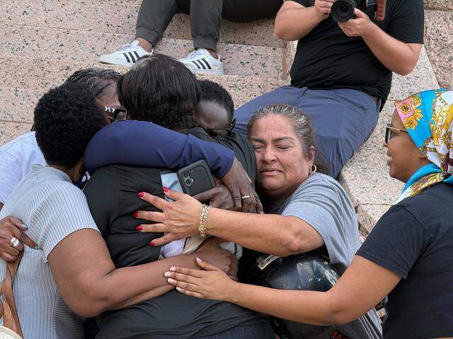 Families and community members rallied outside the Tarrant County Courthouse on Sunday, March 1, as they called on county leaders for accountability after loved ones died in the jail.