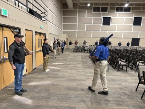 Honor Guard members training on funeral duty services.