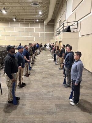 Honor Guard Members learning to conduct memorial services. 