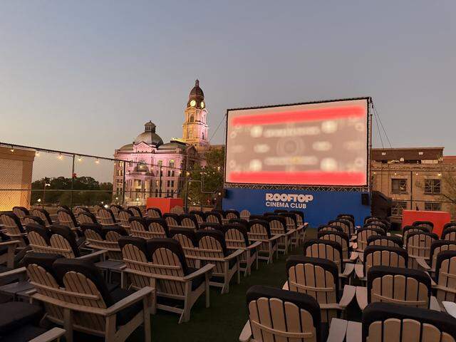 Screen two at Rooftop Cinema Club in downtown Fort Worth.