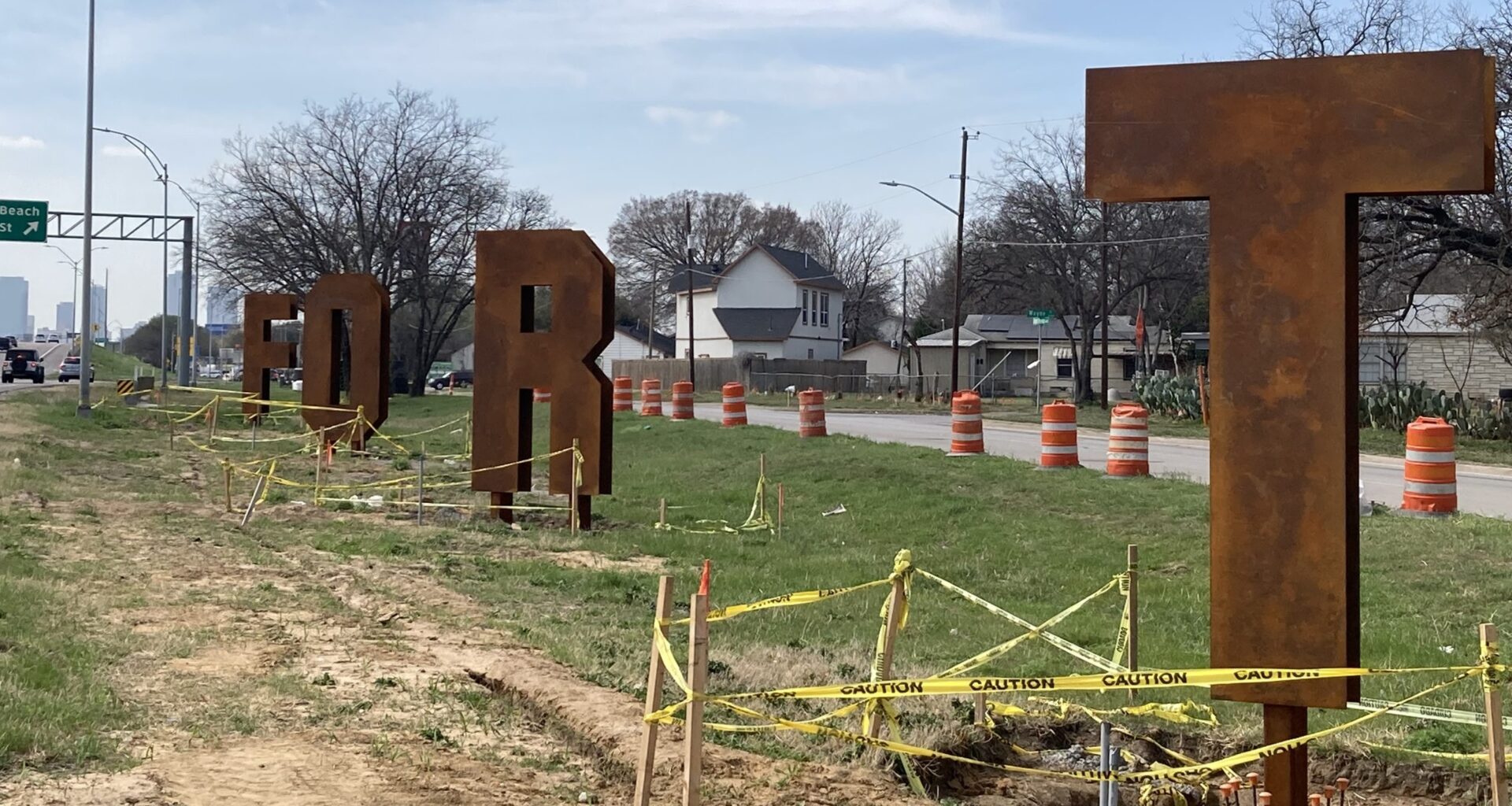 Give me an F: Fort Worth’s 10-foot public art gateway project installed after 20-year wait