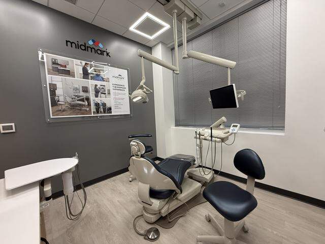 A dental equipment room at Henry Schein’s new Dallas Discovery Center in Southlake that the company created to train its sales teams on the products as well as to give potential customers time to see and use the equipment before purchase.