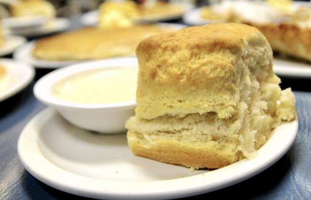 Biscuits and gravy at Bluebonnet Cafe in Haltom City, Texas, seen June 26, 2011.