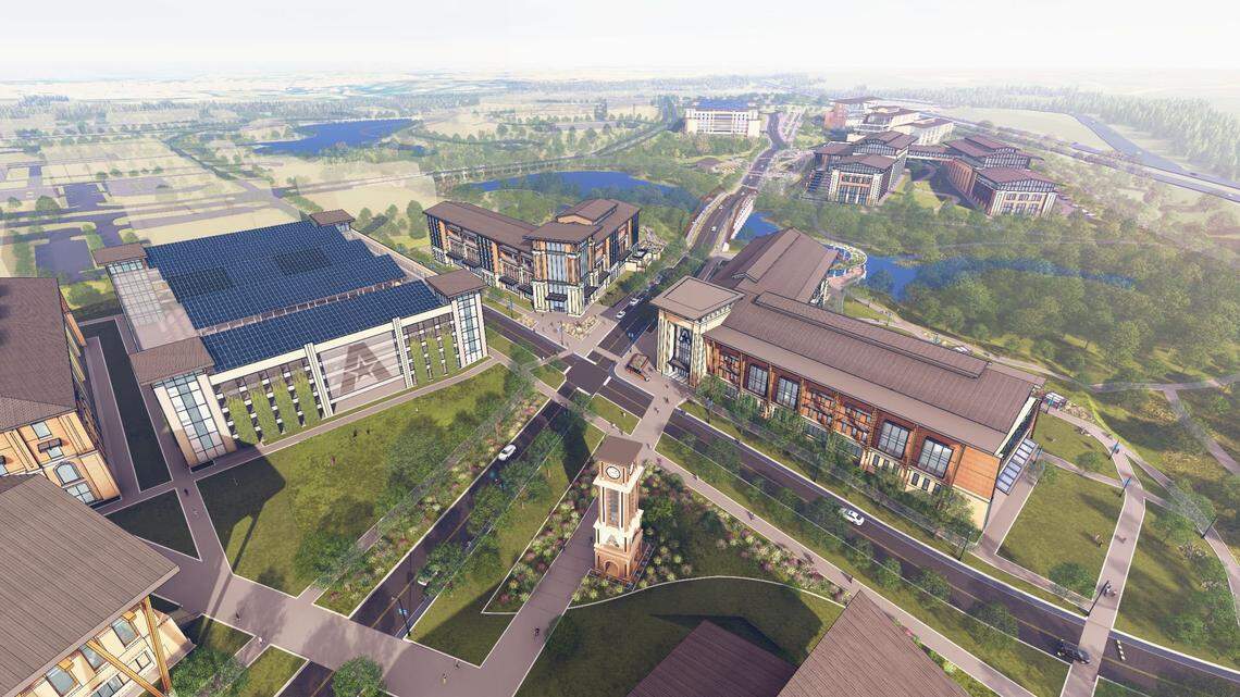 A rendering of the future UTA West Campus in far west Fort Worth