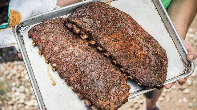 Franklin Barbecue’s spice-rubbed brisket. 