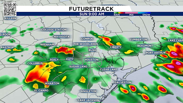 Tracking a rainy Sunday in Houston