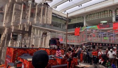 The Soaring Phoenix Dragon and Lion Dance Association performs at the POST Houston on Feb. 15, 2026.