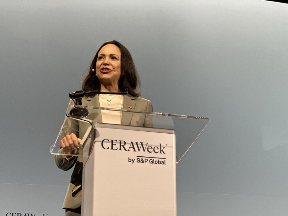 Venezuelan opposition leader and Nobel Nobel Peace Prize winner María Corina Machado