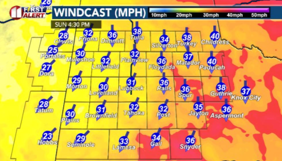 Extreme winds are expected with gusts over more than 50 mph expected.