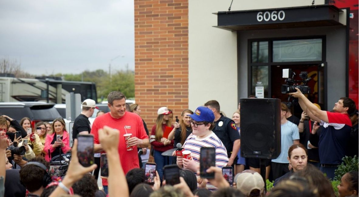 Jake Connelly from Stranger Things at Raising Cane's