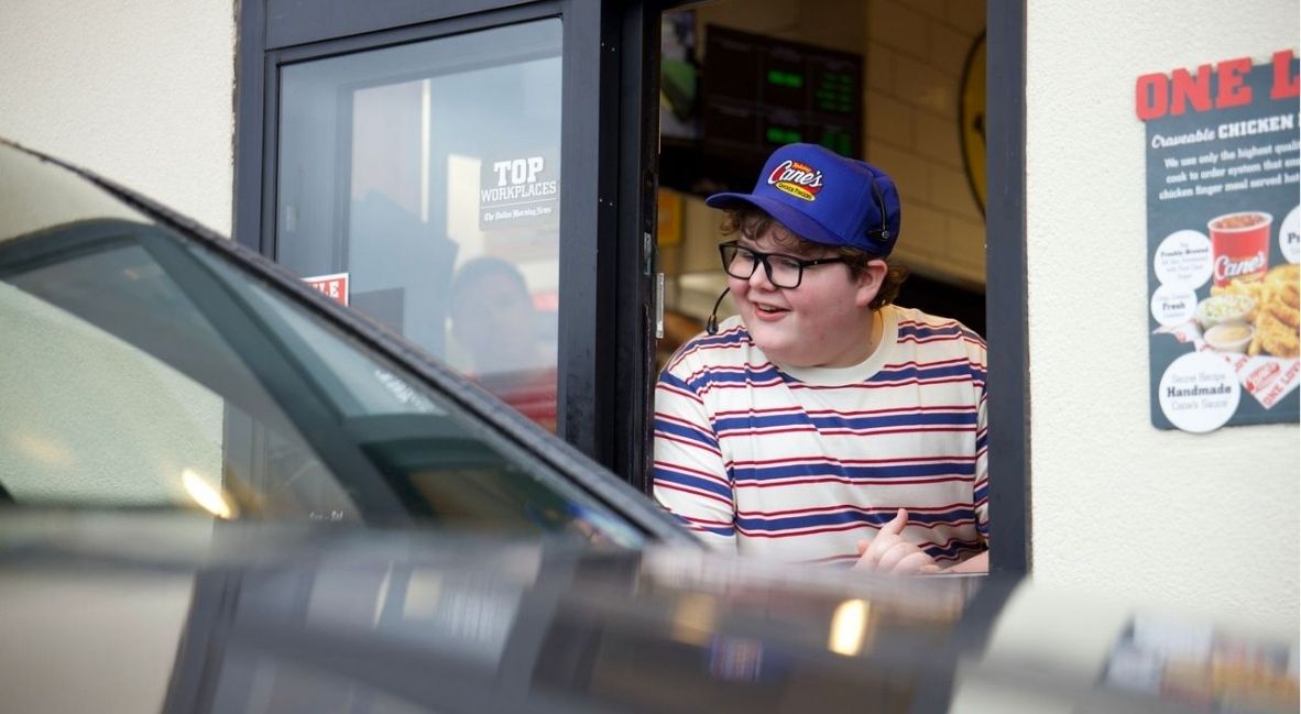 Jake Connelly of Stranger Things at Raising Cane's