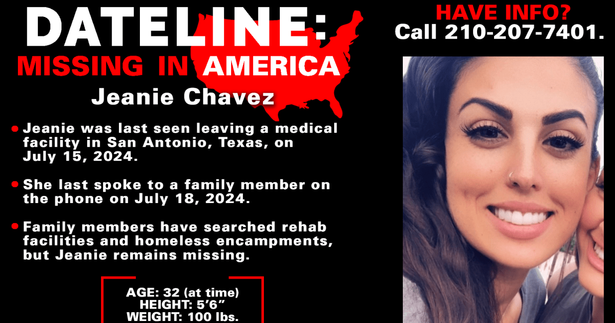 Missing San Antonio woman Jeanie Chavez was last seen in July 2024