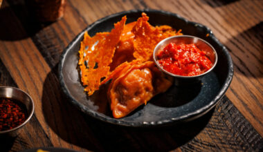 The Jumbo Wagyu Cheeseburger Potstickers at Night Rooster are a must-try appetizer. (Photo by Samantha Marie Photography)