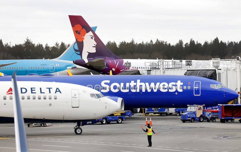 Southwest Airlines competes against Delta Airlines for space a Seattle-Tacoma International...