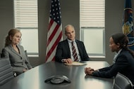 L-R Nicole Kidman as Kaitlyn Meade, Michael Kelly as Byron Westfield and Zoe Saldana as Joe...