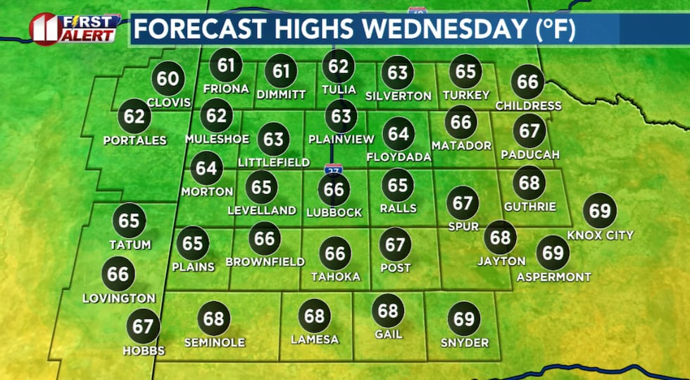 Much cooler and windy tomorrow. Low visibility in blowing dust likely.