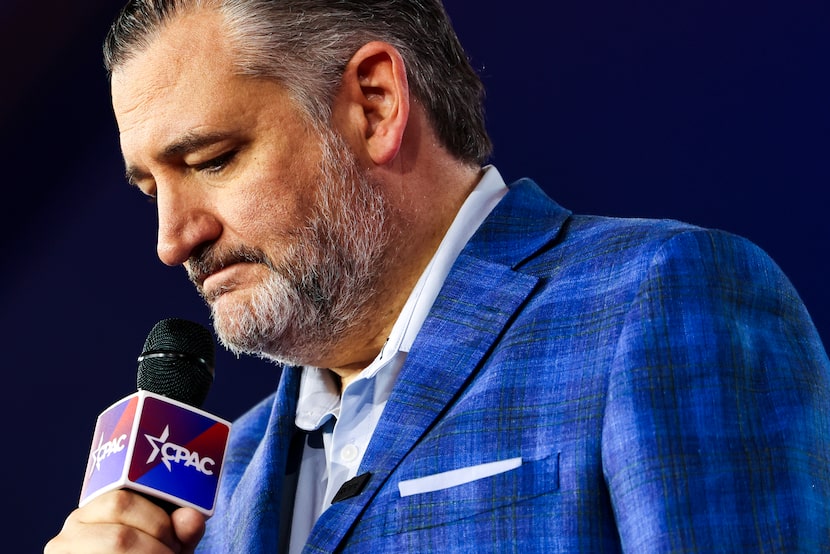 Sen. Ted Cruz, R-Texas, pauses as he shares his remarks during the final day of the...