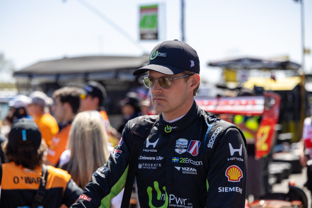 Marcus ericsson looks on saturday in arlington.