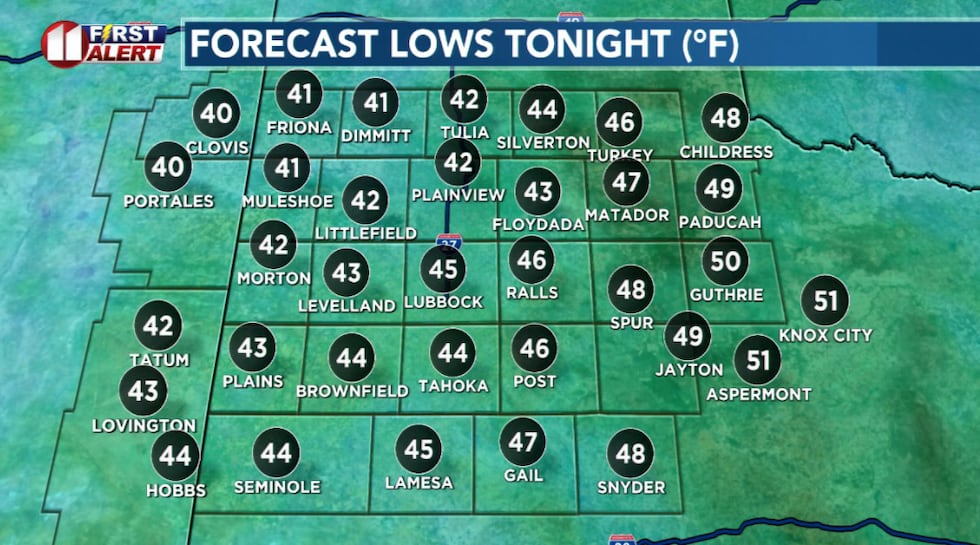 Not as cold, but chilly, tonight.