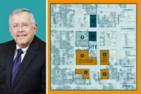 Mayor Lew White with development area