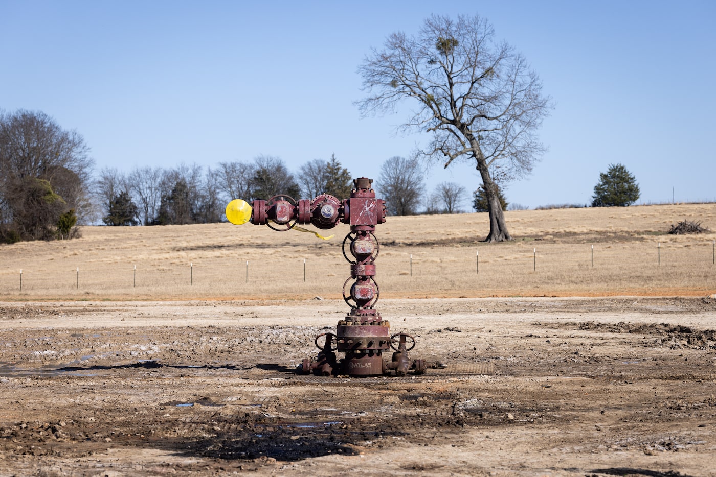 A newly placed geothermal lithium wellhead owned by Bruce Thompson’s T5 Smackover Partners...