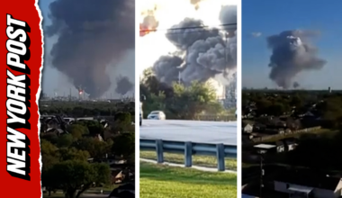 Texas oil refinery explosion fills skyline with huge cloud of smoke (Video)