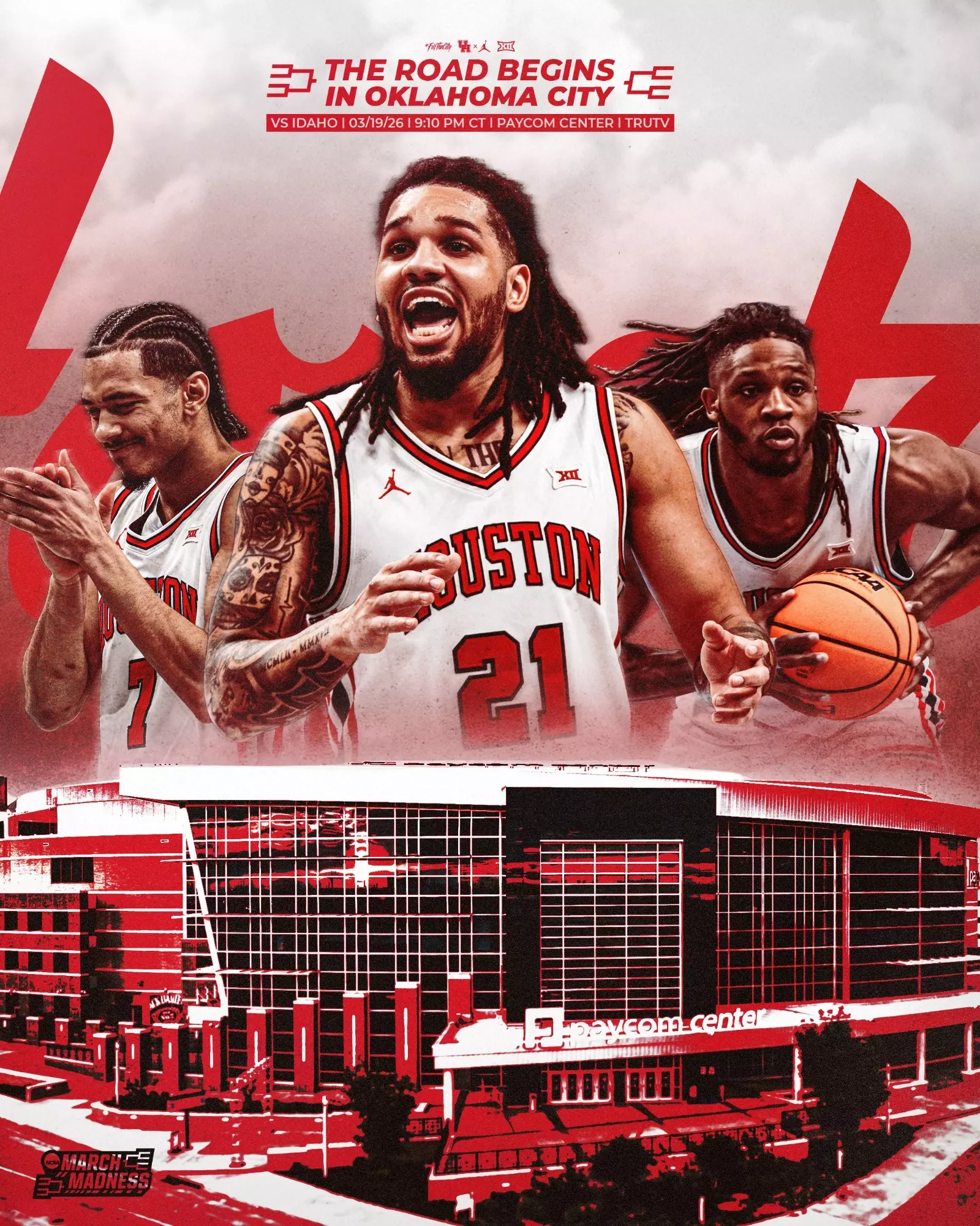 Milos Uzan, Emanuel Sharp, Joseph Tugler, NCAA Tournament First Round