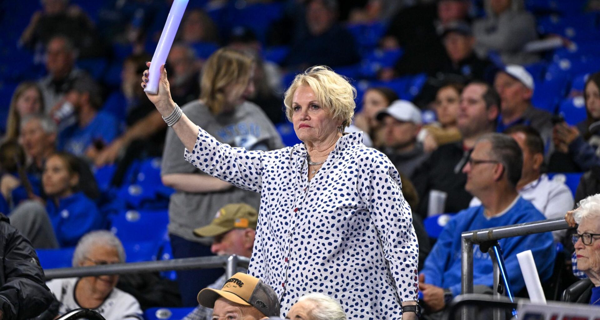 Deb Insell celebrates an MTSU bucket during a second round WNIT tournament against St. Bonaventure on March 23, 2026.