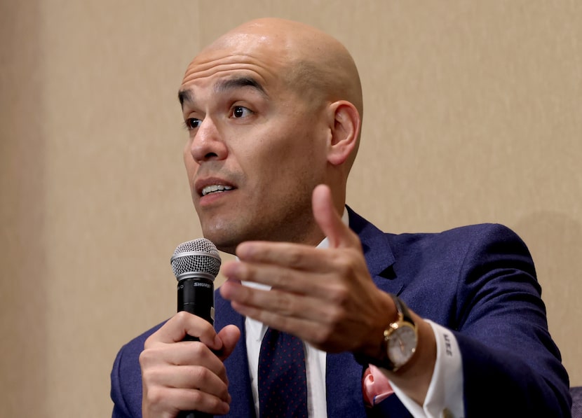 Miguel Solis, president, The Commit Partnership, speaks during a panel forum on April 8,...