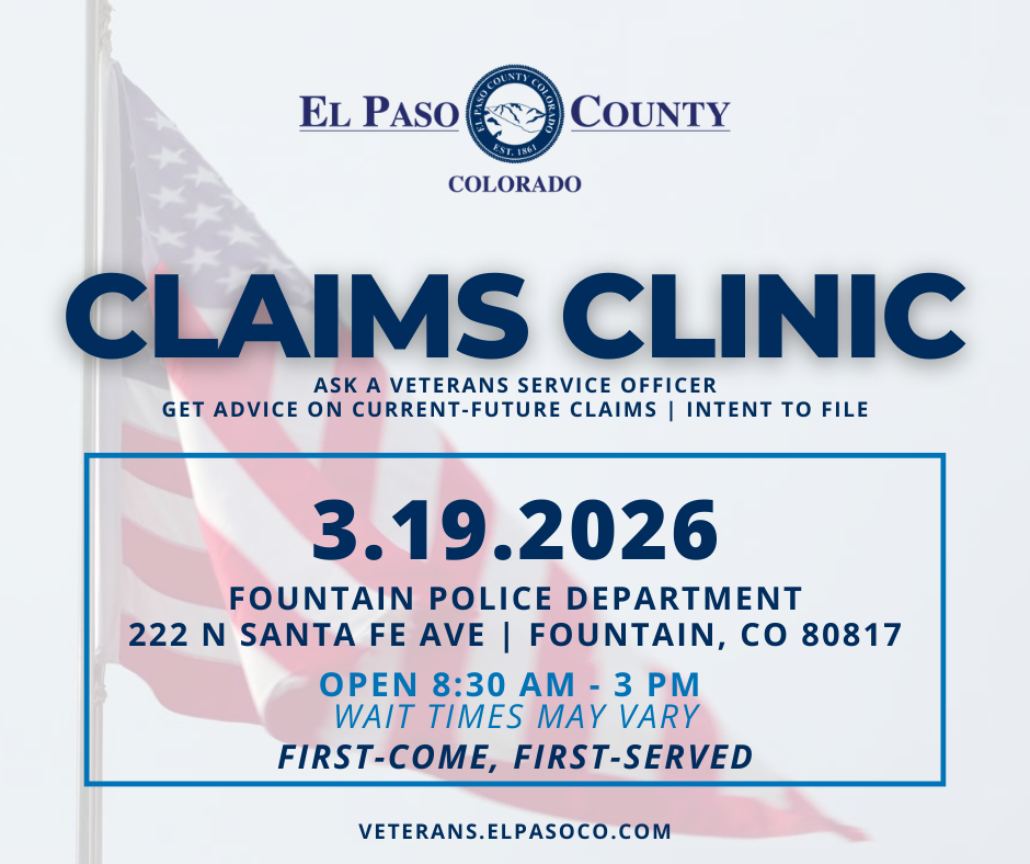 El Paso County to Host Veterans Claims Clinic in Fountain