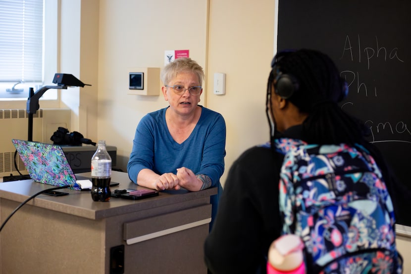 Dr. Wendy Watson, a professor at Ball State University, teaches in North Quad on Friday,...