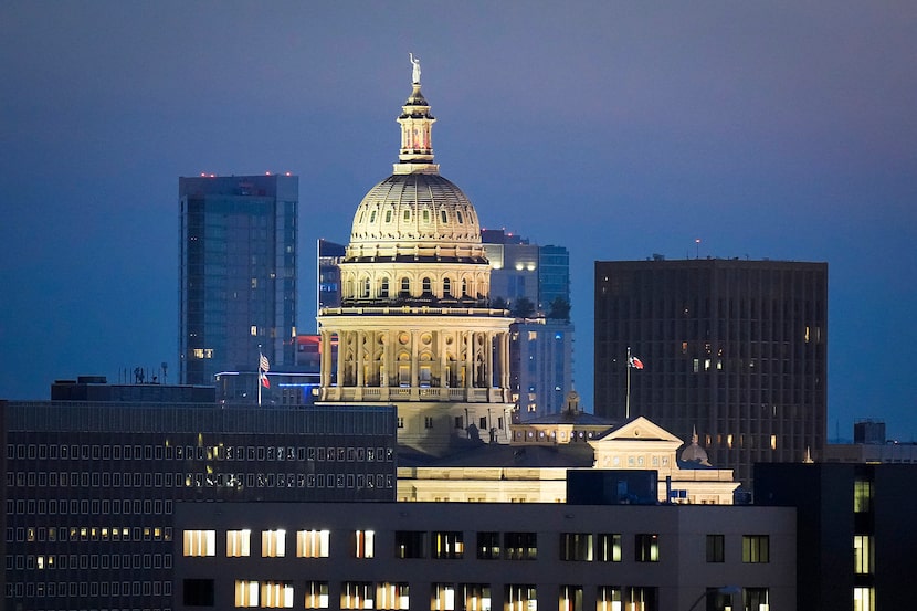 The Texas State Capitol is pictured at dusk on Wednesday, June 8, 2022, in Austin.