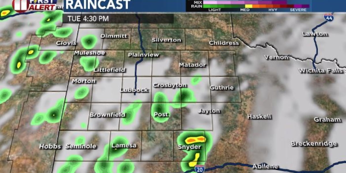 Showers, storms possible Tuesday after dry, windy Monday