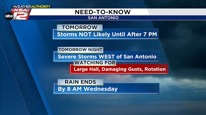 TUESDAY NIGHT: Severe storms are possible