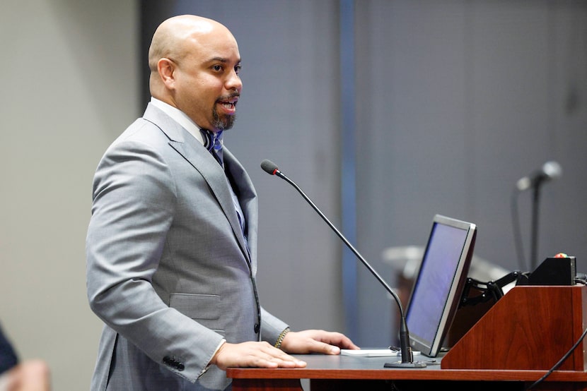 DART Board Chair Randall Bryant addresses the Farmers Branch City Council during a...
