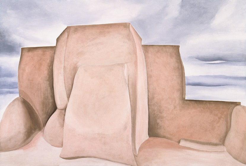 Georgia O'Keeffe's 1930-31 oil-on-canvas painting "Ranchos Church, New Mexico" is featured...