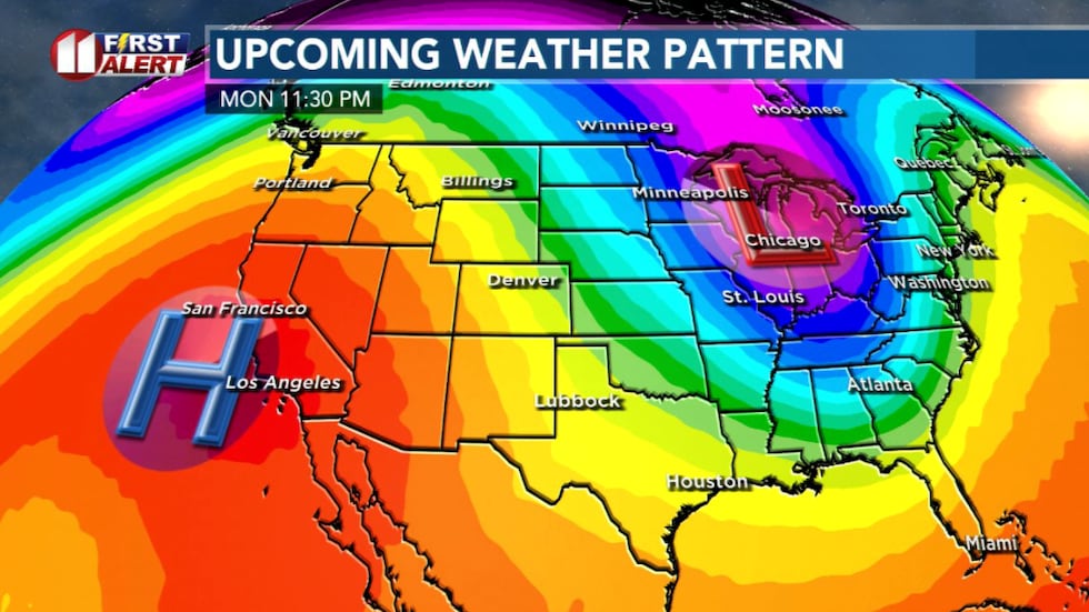 Upcoming weather pattern
