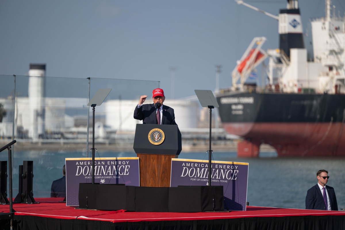 President Donald J. Trump delivers remarks on energy at the Port of Corpus Christi, Texas on Friday, February 27, 2026.  (Official White House Photo by Molly Riley)