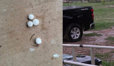 Viewer photos show hail as storms move across Southeast Texas on Click2Pins