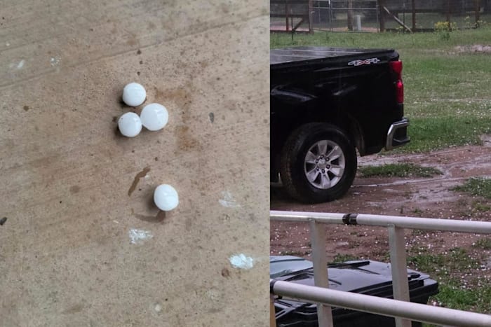 Viewer photos show hail as storms move across Southeast Texas on Click2Pins