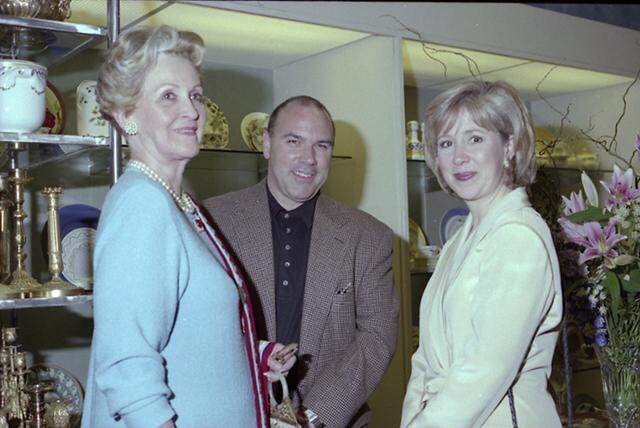 March 1997: Olive Pelich, Brad Aford and Robin Arena at the Fort Worth Opera reception at Neiman Marcus in Ridgmar Mall.
