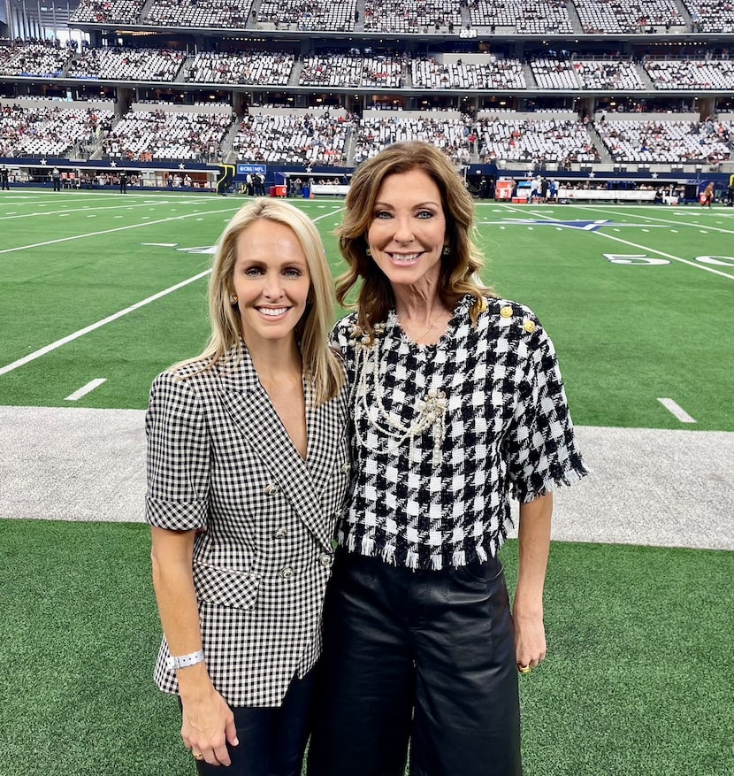 Meredith Land with Charlotte Jones, a friend and also an interview subject on NBC's Channel 5.