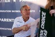 Governor Greg Abbott hosts a tailgate at the First Dallas Academy football game at the First...