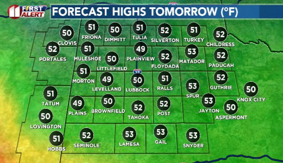 While winds calm down, temperatures will remain pretty cool/chilly all day, only topping out...