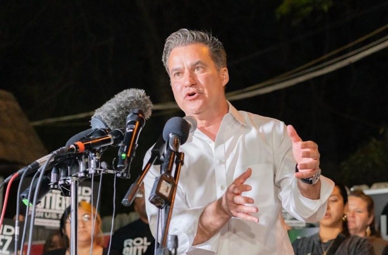 Texas Sen. Roland Gutierrez speaks at a campaign event.