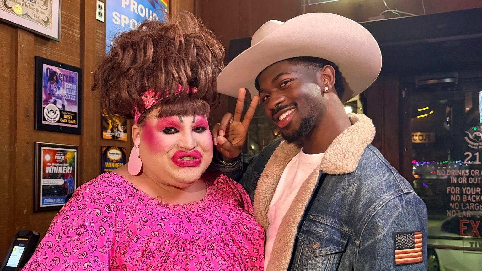 Lil Nas X stopped by and hung out with the Round-Up Saloon crew over the weekend